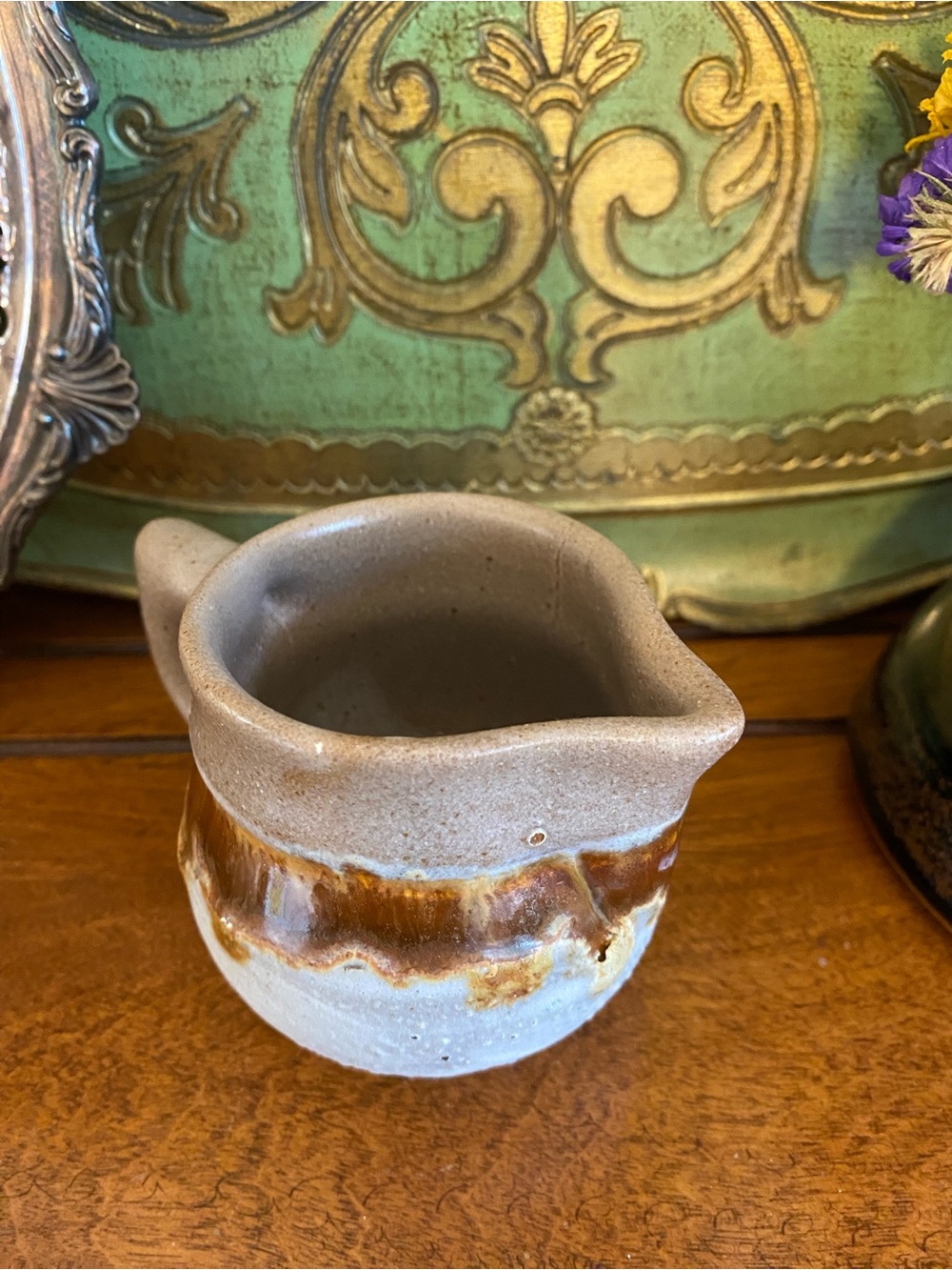 1970s Vintage Laurentian Pottery "Tundra" Creamer and Sugar Bowl - Picture 3 of 14